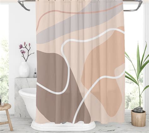 Neutral Color Shower Curtain Abstract Shower Curtains Abstract Etsy