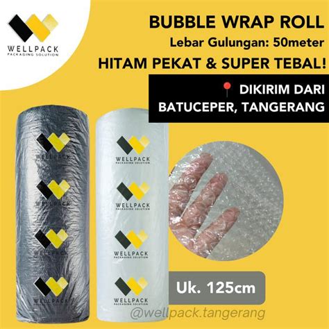 Jual Wraping Bubble Wrap Roll 125cm X 50meter Premium Hitam And Bening