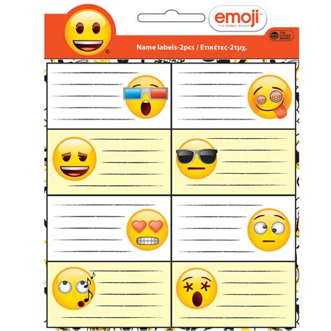 Set Of 16 Emoji Labels