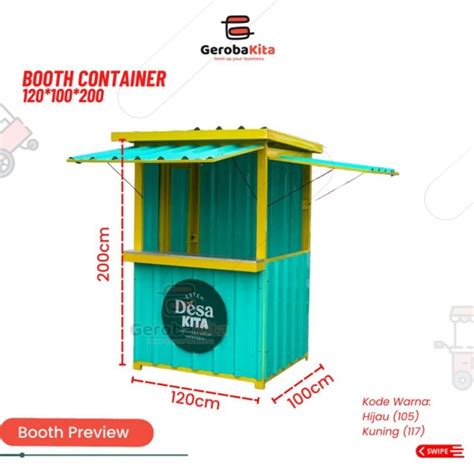 Jual Booth Kontainer Ukuran 120x100x200 Custom Lantai Murah Shopee