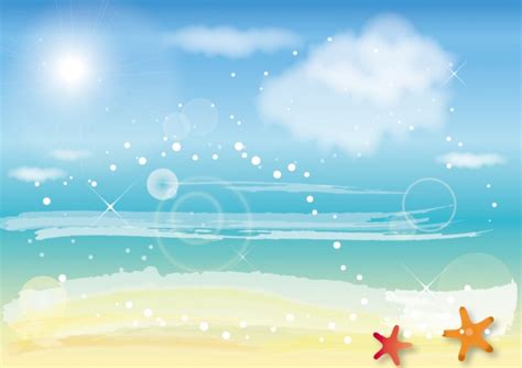 夏空と海の背景 無料イラスト素材｜素材ラボ