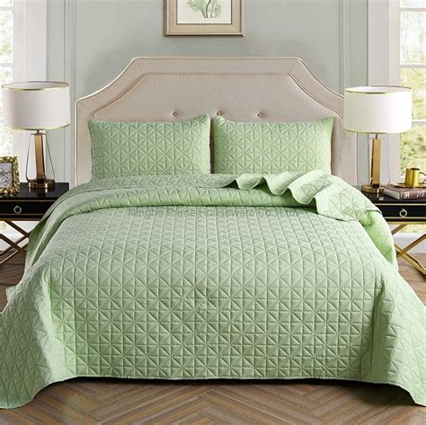 Luxury Pattern Quilted New Bed Sheet Design Light Teal From Nantong ...