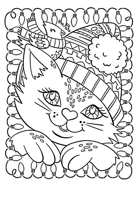 Coloriage Hiver Chat Imprimer Gratuit Pour Adultes Et Enfants Filles