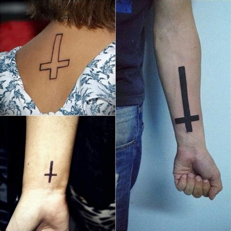 Upside Down Cross Tumblr Tattoo