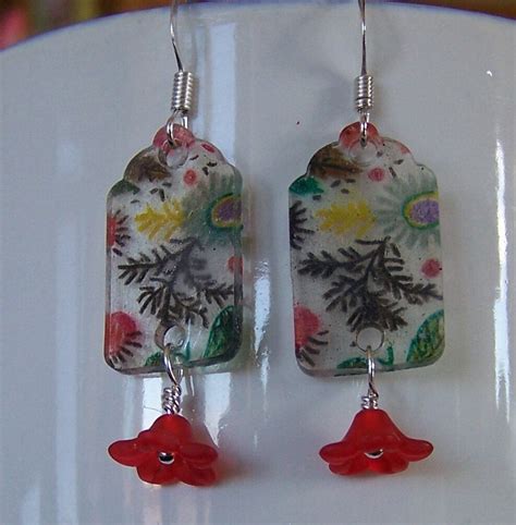 Floral Shrink Plastic Earrings