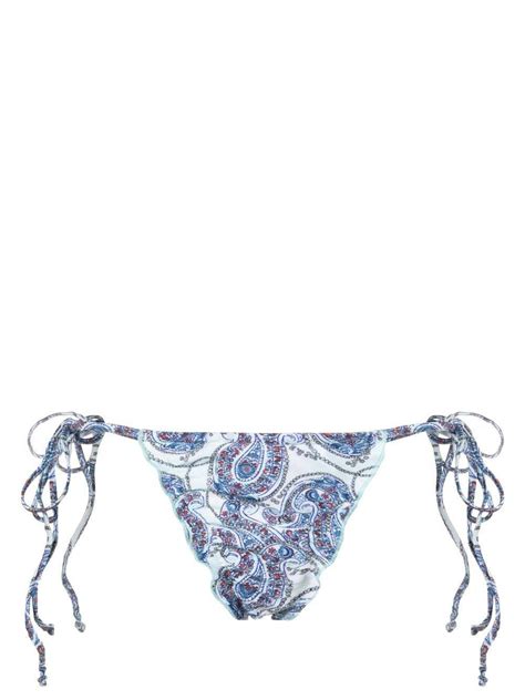 Frankies Bikinis Tidal Shine Paisley Print Bikini Bottoms Editorialist