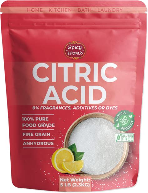 Milliard Citric Acid 5 Pound 100 Pure Food Grade Non Gmo Project Verified 5