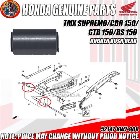 Tmx Supremo Cbr Gtr Rs Rubber Bush Rear Hpi Genuine