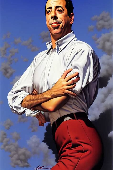 Portrait Of Jerry Seinfeld By Gil Elvgren And Norman Stable Diffusion