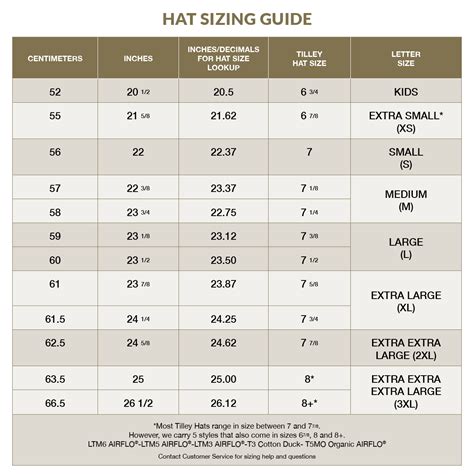 Tilley Size Chart A Visual Reference Of Charts Chart Master