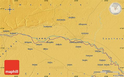 Physical Map of Katima Mulilo