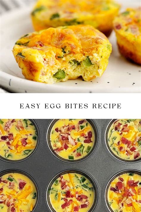 Easy Egg Bites Muffin Tin Recipe Recipe Egg Bites Recipe Egg