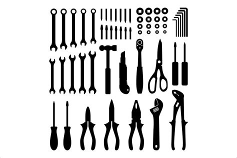 Silhouette Carpentry Tools Graphic by sabavector · Creative Fabrica