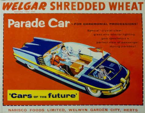 1957 Cars Of The Future On Packets Of Shredded Wheat Cereal