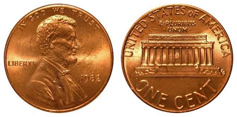 1982 Lincoln Memorial Cent Copper Small Date Copper Alloy Penny