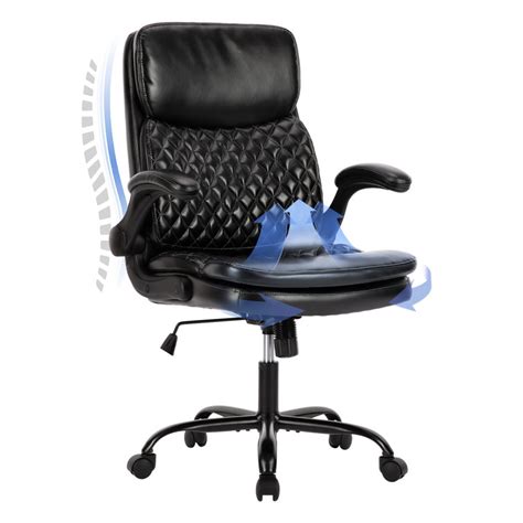 Ergonomic Bonded Leather Office Chair, Adjustable Height Reclining ...