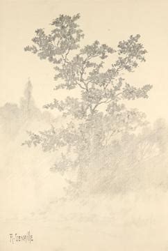 Alexandre Genaille Dessin Original Crayon L Arbre Dans La Brume