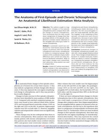 The Anatomy of First-Episode and Chronic Schizophrenia - BrainMap