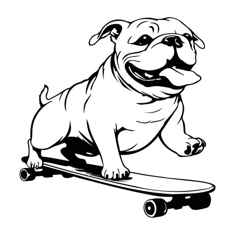 Funny and cute bulldog on a skateboard, Skateboarding dog 26721410 Vector Art at Vecteezy