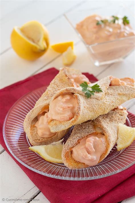 Cannoli Di Pane Con Cocktail Di Gamberi Ricette Idee Alimentari