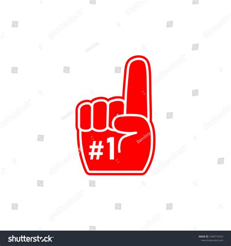 Foam Finger Number 1 Icon Clipart Stock Vector (Royalty Free ...