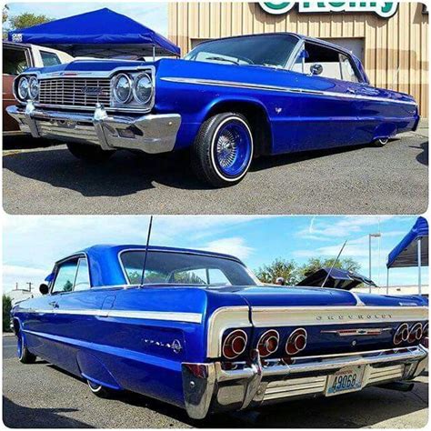 Candy Blue 64 Impala On Blue Daytona 18s 64 Impala Cool Cars Old