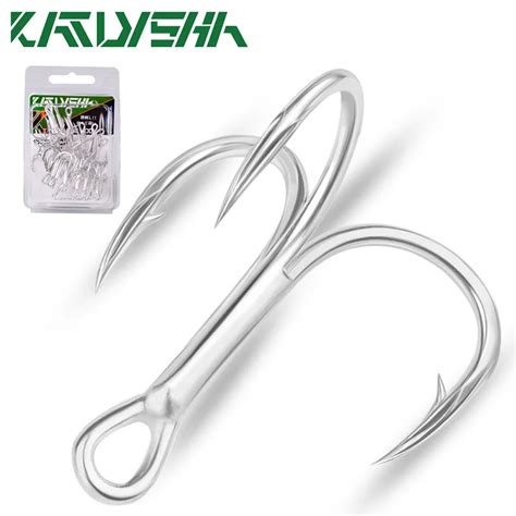 KATYUSHA 20Pcs Treble Hooks 14 1 0 Saltwater Fishing Hooks High Carbon