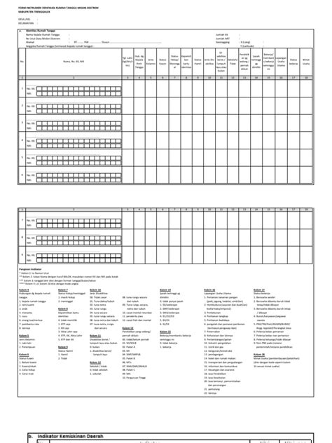 Indikator Kemiskinan Form Miskin Ekstrem | PDF