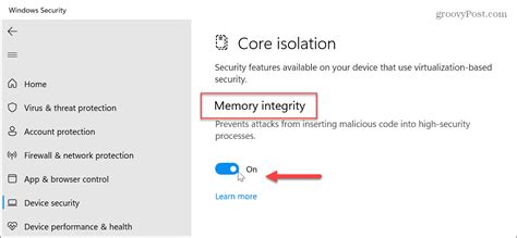 What Is Memory Integrity On Windows 11 Groovypost