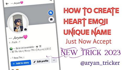 How To Create Facebook Heart Emoji Unique Name Just Now Accept New