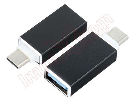 Adaptador Otg Negro De Usb Tipo C Macho A Usb 2 0 Hembra