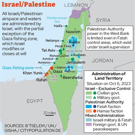 Map Of Disputed Territory In Israel