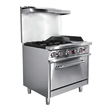 Commercial Gas Vertical Ranges Gas Four Head Cooker With Oven