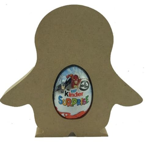 Penguin Kinder Egg Holder Plain Freestanding MDF Lorna Jayne Craft