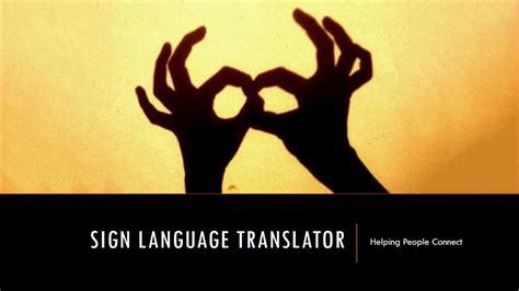 Sign Language Translator Youtube