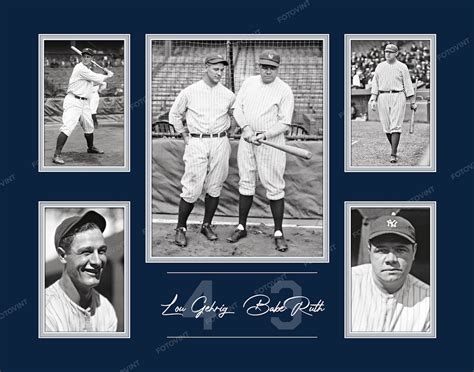 Babe RUTH Lou GEHRIG Photo Collage Print New York YANKEES Baseball Picture Poster 8x10 8 5x11