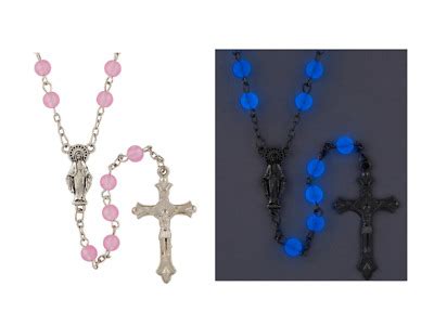 Girl S Pink Glow In The Dark Luminous Rosary Catholic Christian