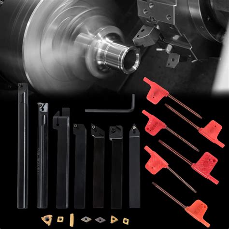 7pcs 12mm Shank Lathe Boring Bar Turning Tool Holders With Carbide Inserts In Turning Tool From