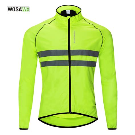 Wosawe Veste De Cyclisme Pour Hommes Coupe Vent Avec Bandes