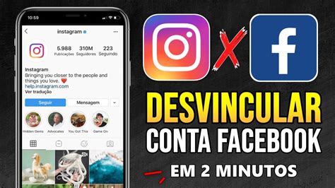 COMO DESVINCULAR CONTA DO FACEBOOK O INSTAGRAM Novo Local Passo A