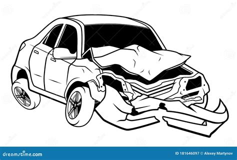 Car After Accident Stock Vector Illustration Of Auto 181646097