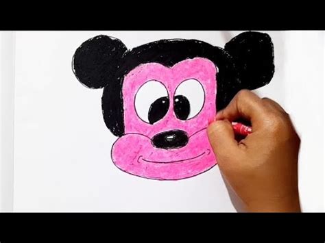 How To Draw A Cute Mickey Mouse From Numbers Youtube