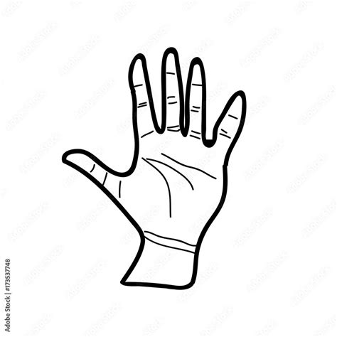 Vector hands illustration in black and white. Human hand outline Stock ...