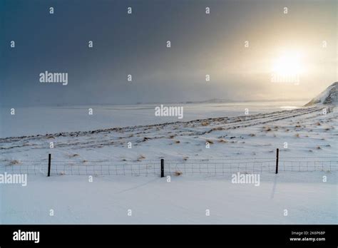 Winter Icelandic Road Trip, Ring Road near Myvatn, Northeastern Region ...