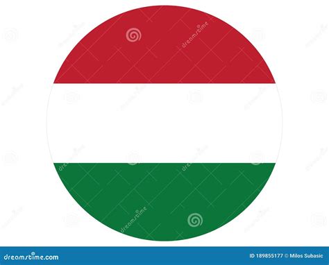 Circle Flag Of Hungary On White Background Stock Vector Illustration