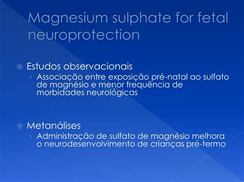 Ppt Magnesium Sulphate For Fetal Neuroprotection Powerpoint