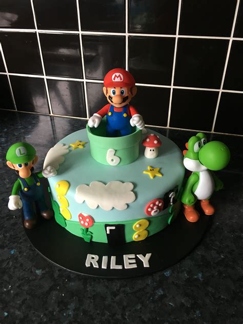 Mario Cake For A Boys 6th Birthday Mario Cake Desserts Cake