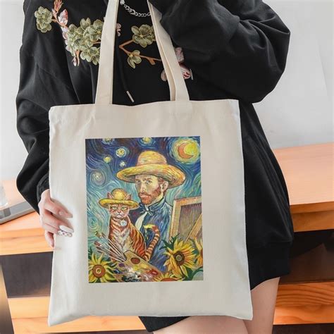 Bolsa Sacola Z Per Ecobag Van Gogh Pintura Gato Shopee Brasil