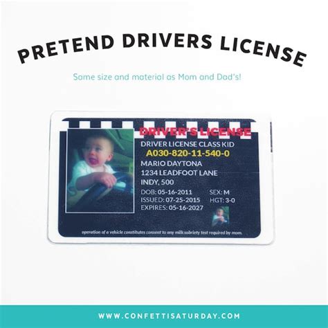 Toy Drivers License Kids Pretend License Kids Id Kid Etsy