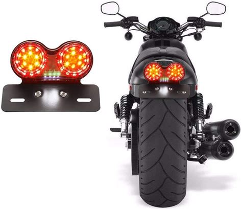 Wastuo Luz Trasera Luces De Freno Motocicleta V Led Indicador De